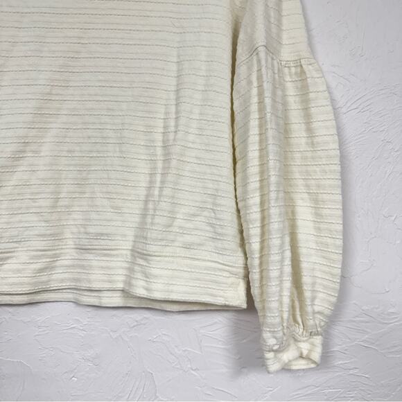 Madewell Texture & Thread Cream Balloon Sleeve Sweater Womens XS Boho Casual - Picture 4 of 8